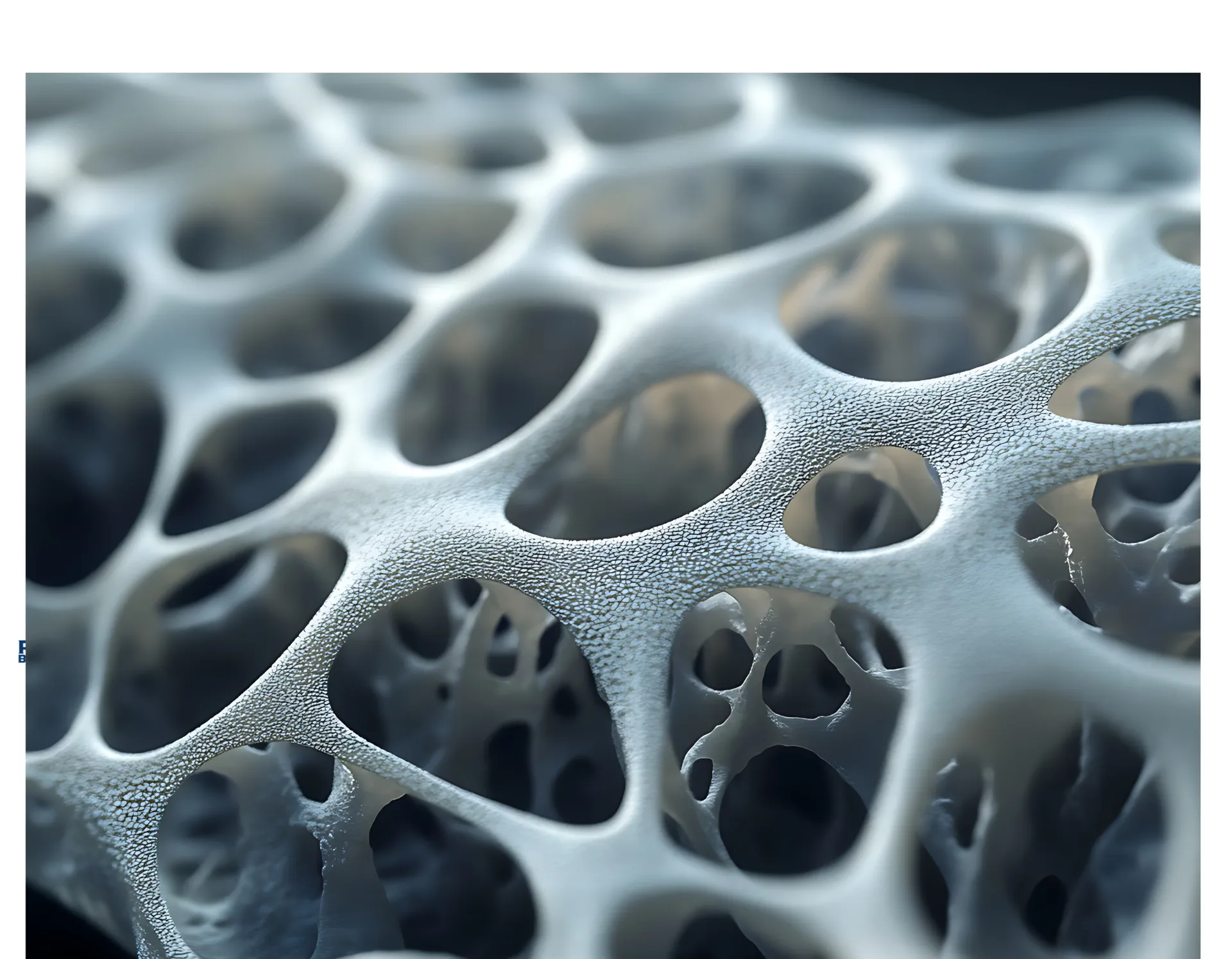 3D rendering of the porous internal microarchitecture of trabecular bone